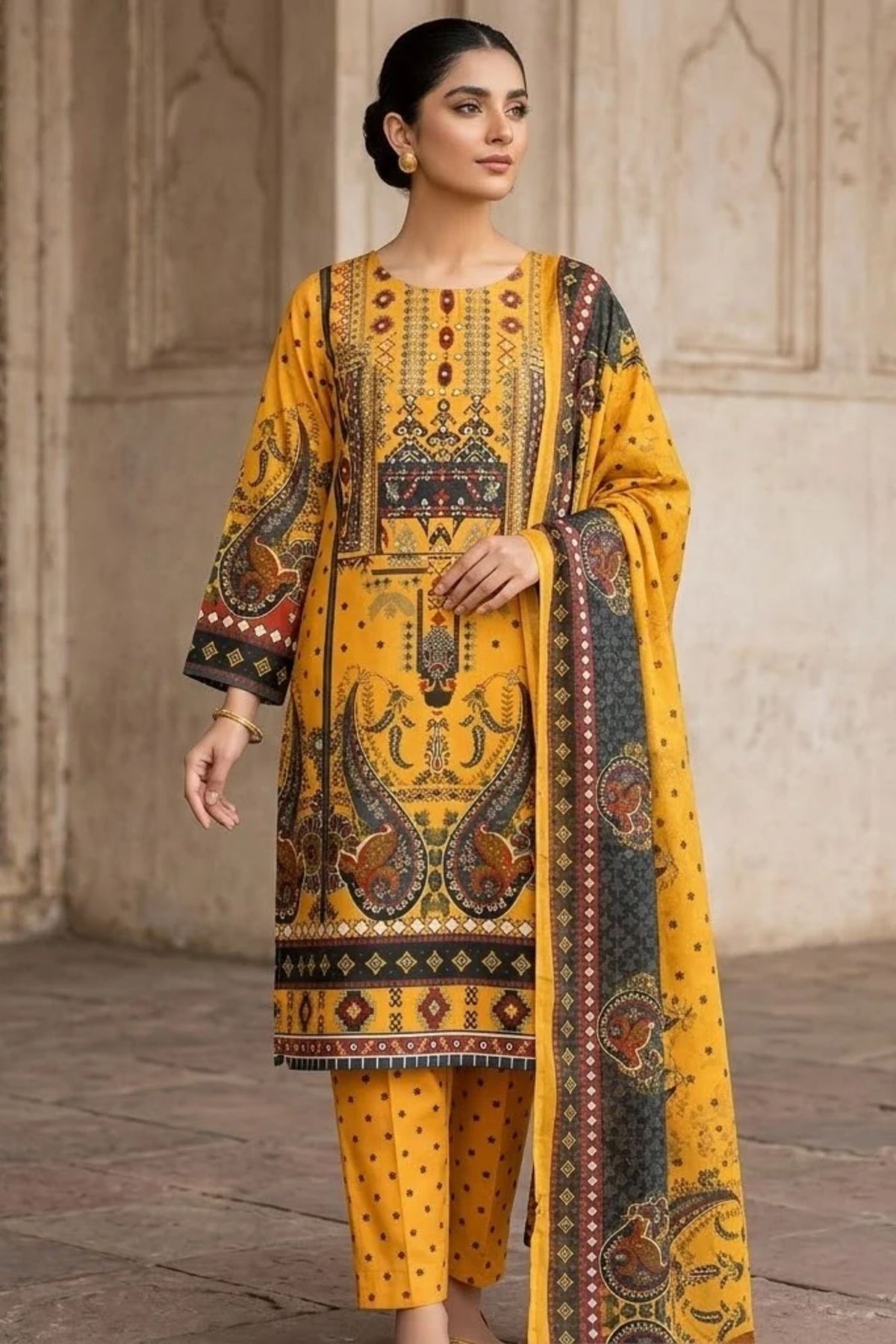 ZarPosh ( 3 Piece Silk Printed Suite )