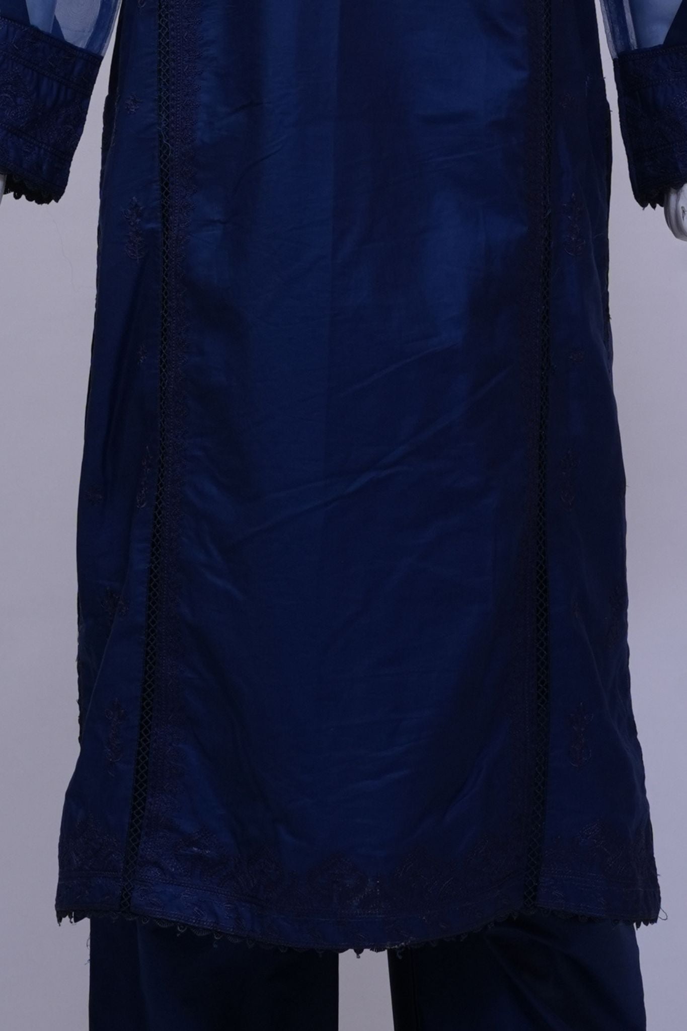 Royal Midnight Blue 3-Piece Stitched Embroidered Suit