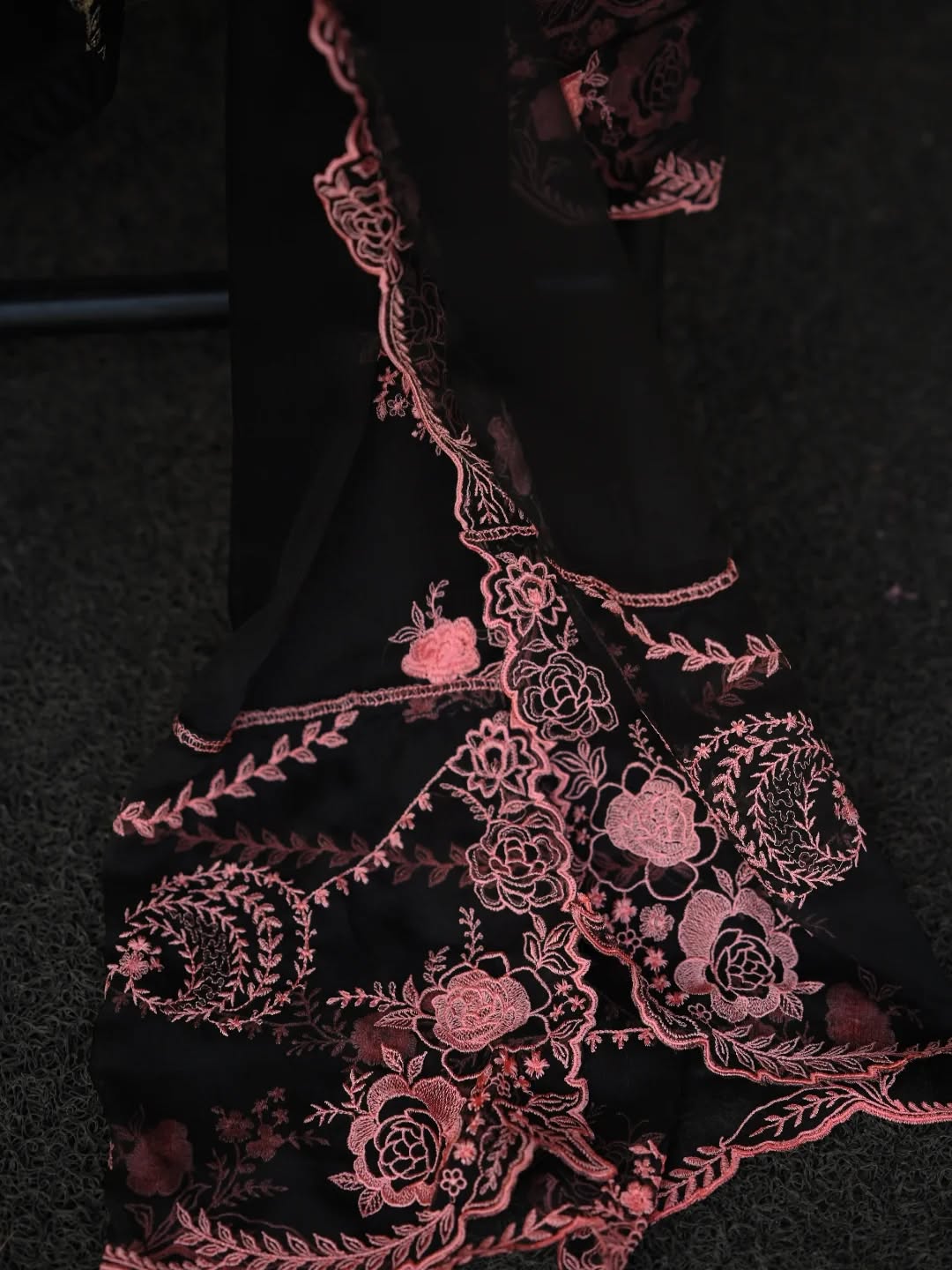 Noir Bloom - Premium 3 Piece Embroidered Stitched Suit